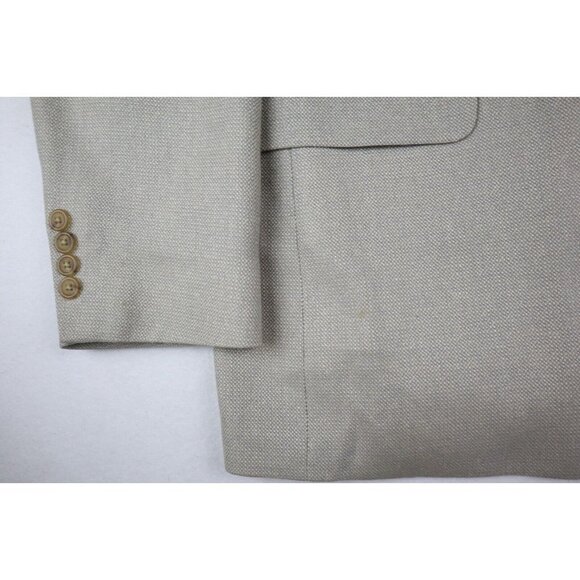 LANDS' END - MEN'S BEIGE SILK WOOL BLEND BLAZER JACKET - SIZE 42R - Picture 6 of 12